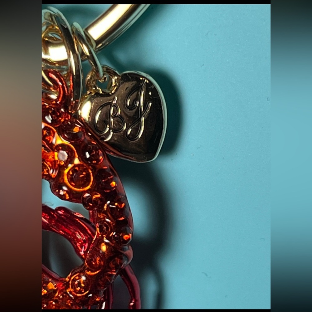 BETSEY JOHNSON Mermaid Life Crystal-Studded Shiny Red Lobster Bag Charm NEW NWT - Picture 5 of 6
